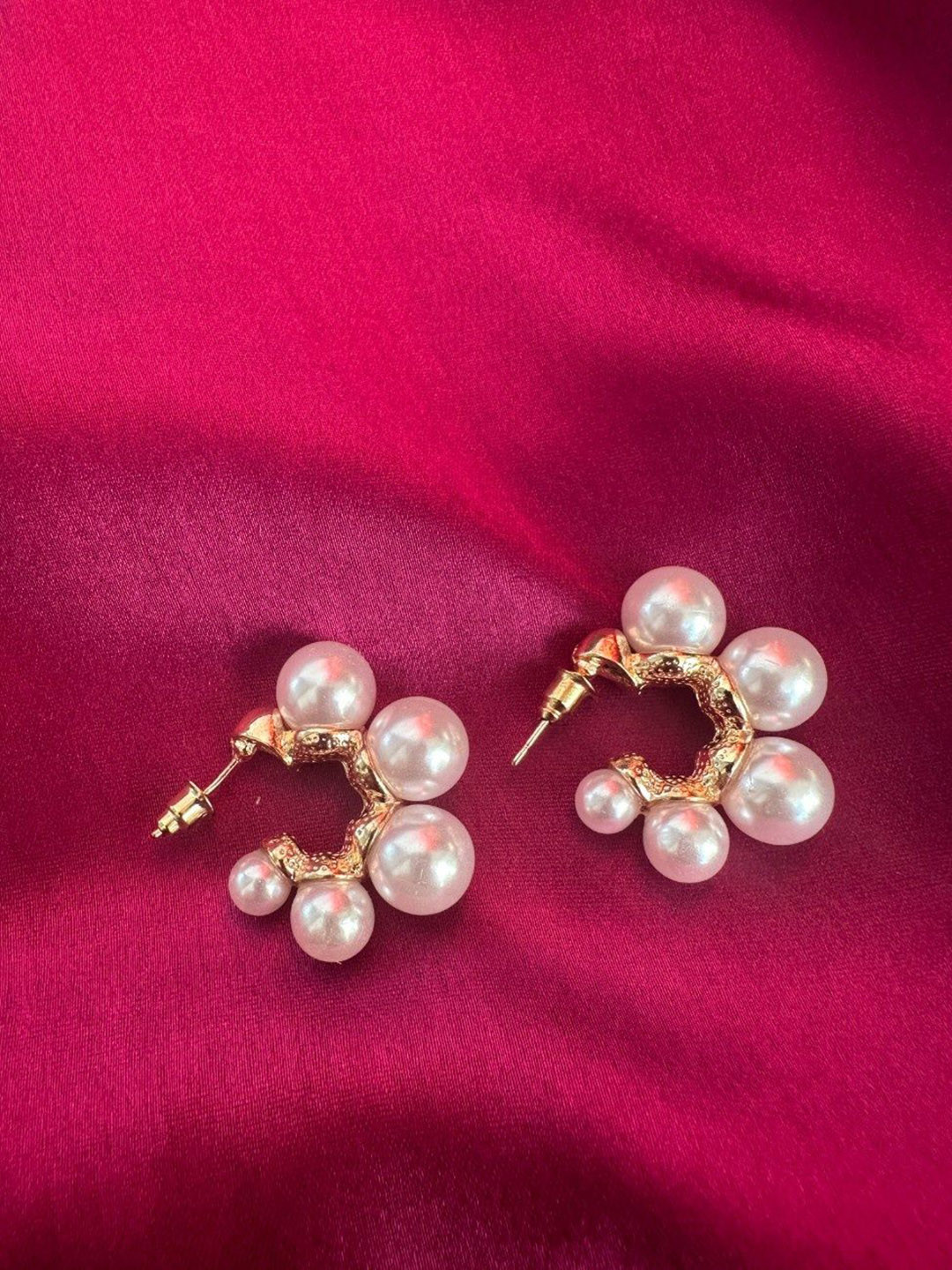 

AMADA JEWELS Gold-Plated Peal Circular Studs