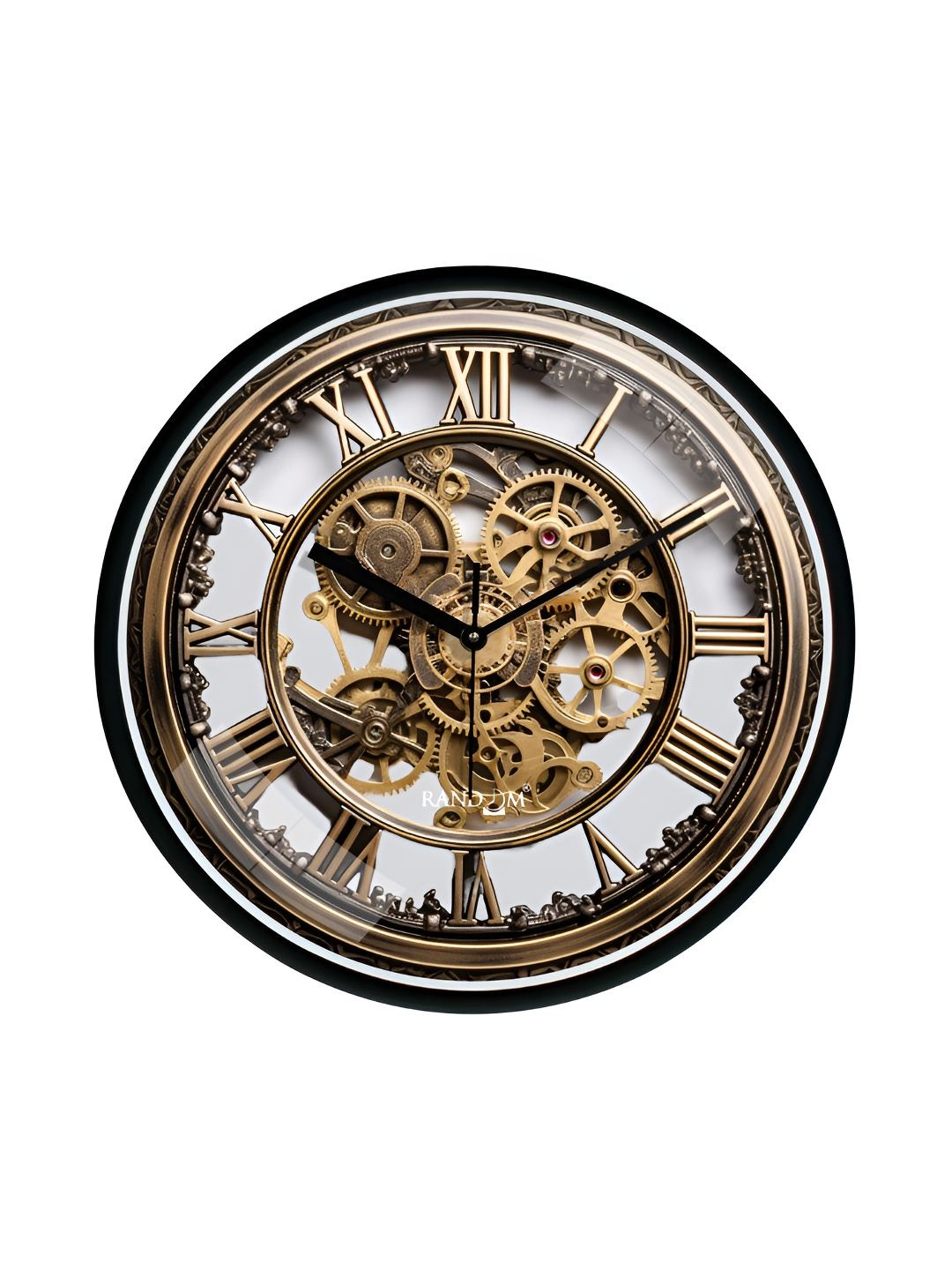 

RANDOM Gold-Toned & Black Printed Analogue Contemporary Wall Clock