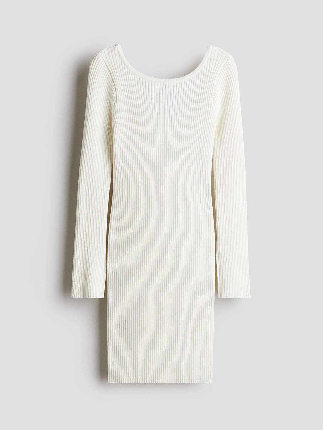 

H&M Girls Boat Neck Rib-Knit Dress, White