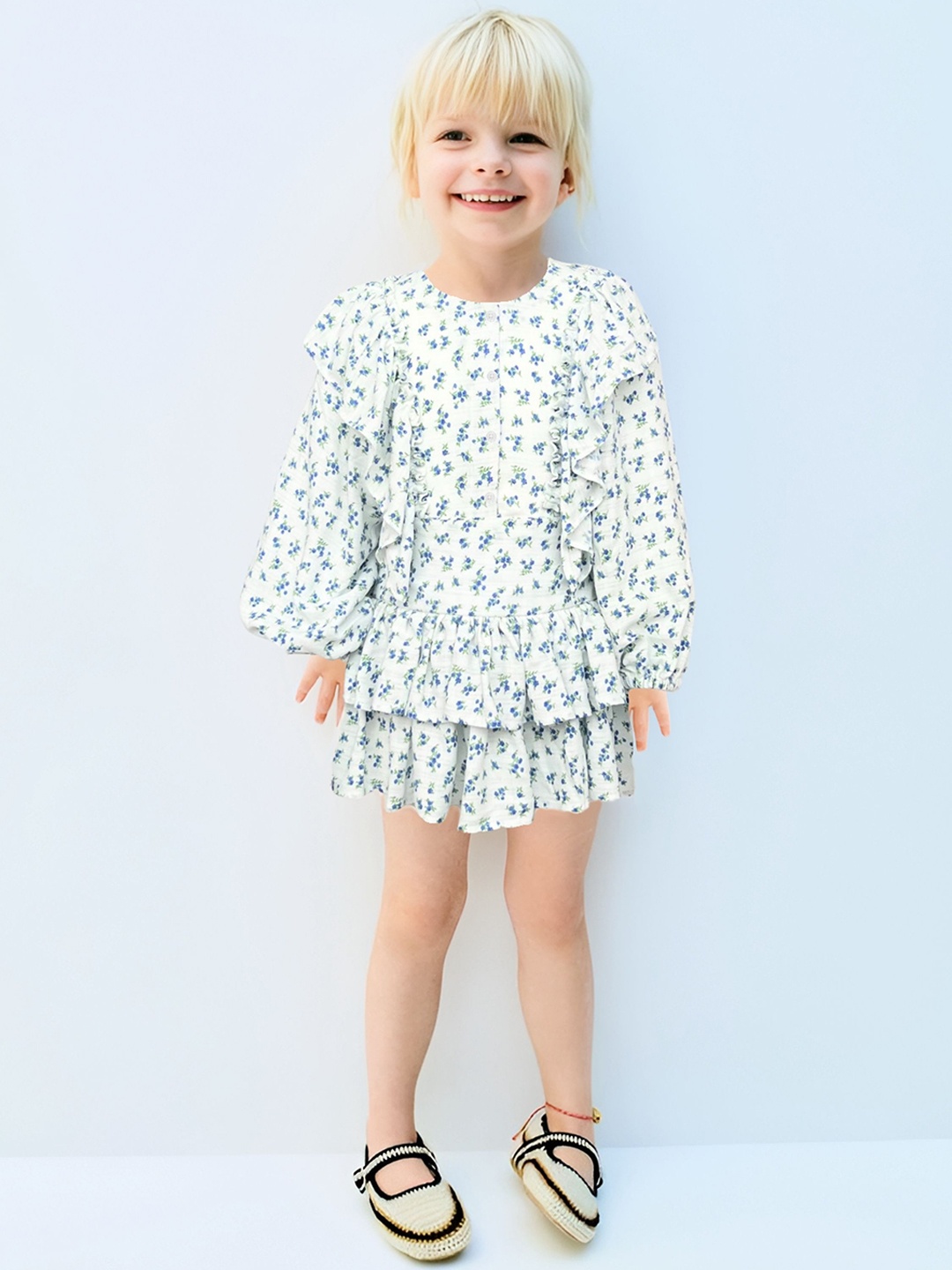 

Safehugs Girls Printed Pure Cotton Clothing Set, White