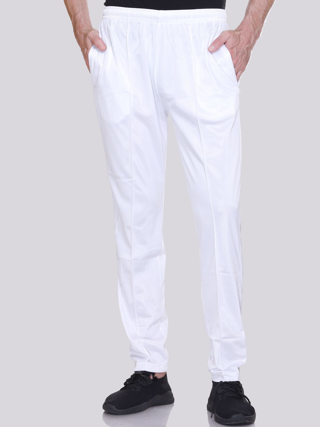 

ELPIDA Men Regular Fit Track Pants, White