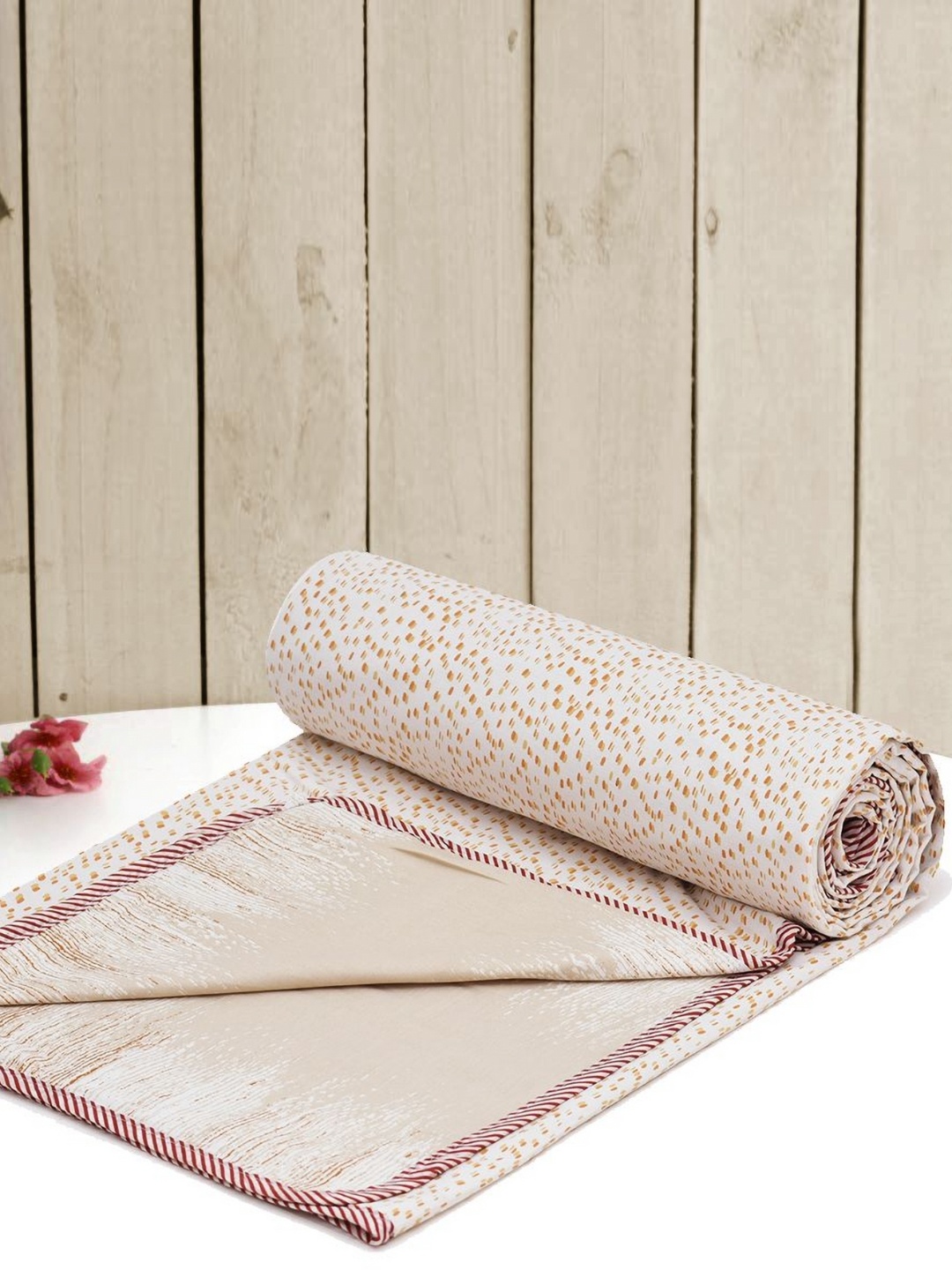 

RRC Cream Colored & Brown Abstract Printed Cotton AC Room 210 GSM Single Bed Dohar