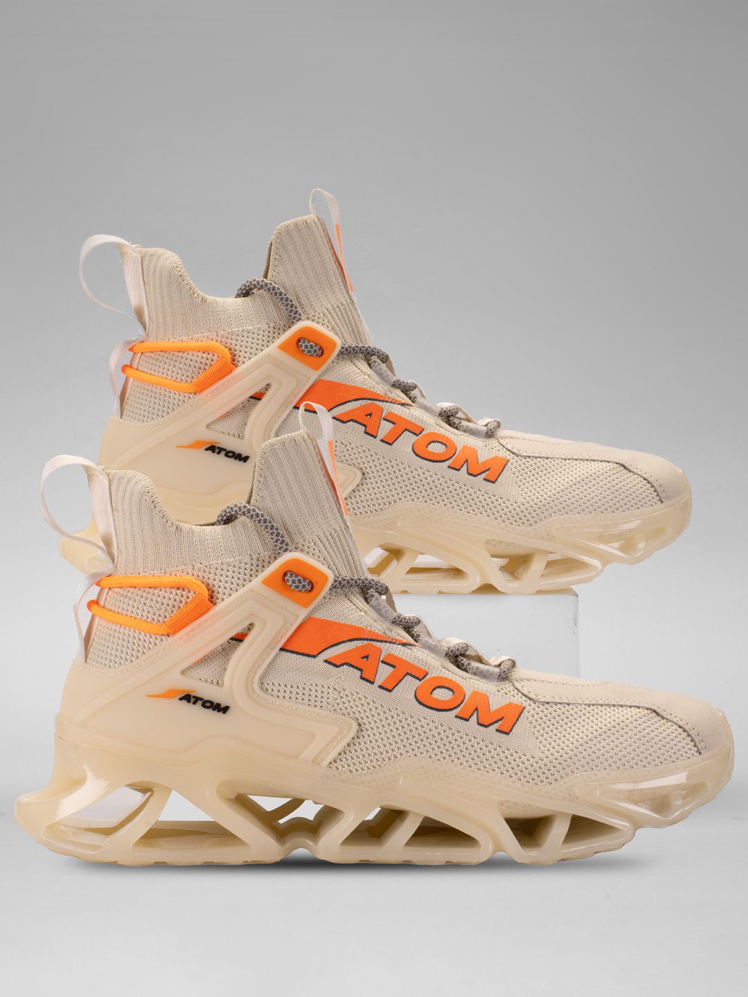 

Atom Men Printed Mid-Top Sneakers, Beige