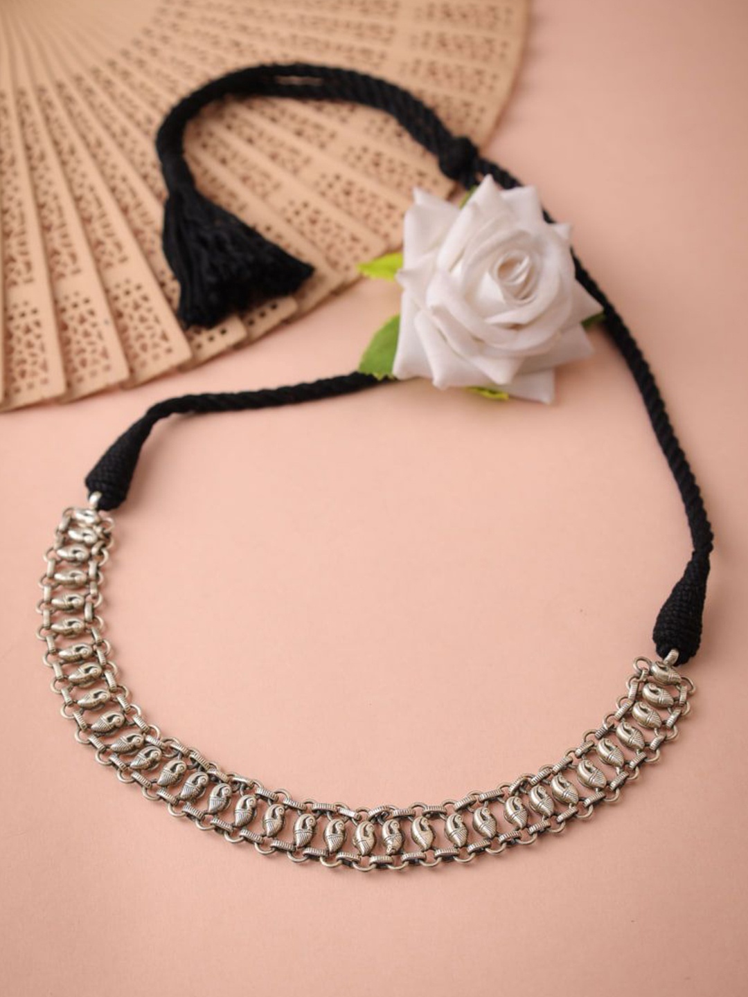 

Shyle 925 Sterling Silver Statement Peacock Choker