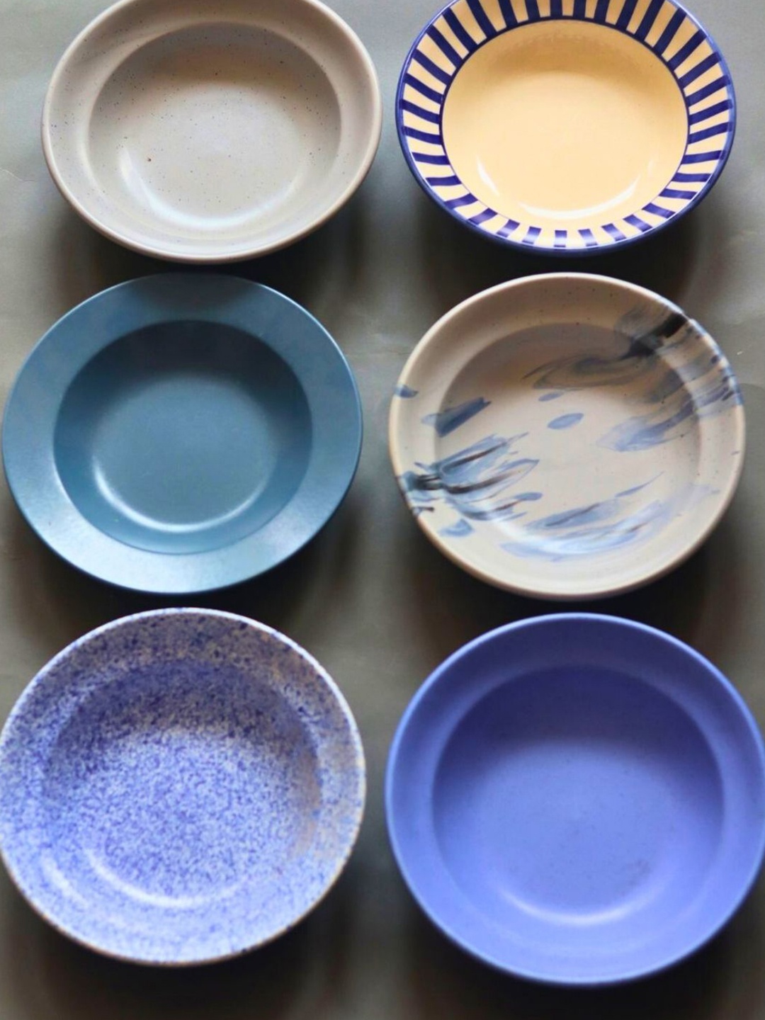 

WEAVING HOMES Blue & White 6 Pieces Printed Ceramic Pasta Plates