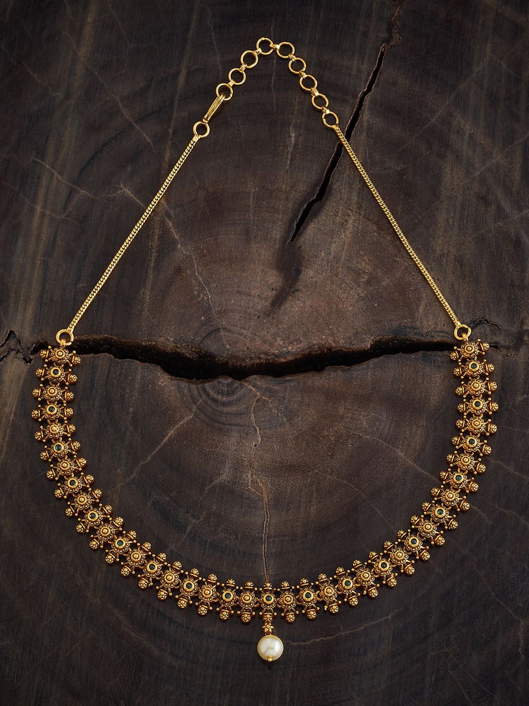 

Kushal's Fashion Jewellery Gold-Plated Antique Necklace