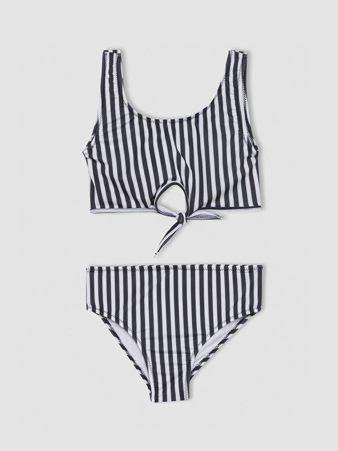 

DeFacto Girls Striped Two Piece Swim Set, Black