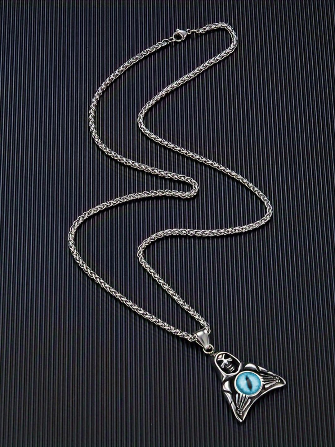 

Krelin Men Silver-Plated Stainless Steel Stone Studded Chain