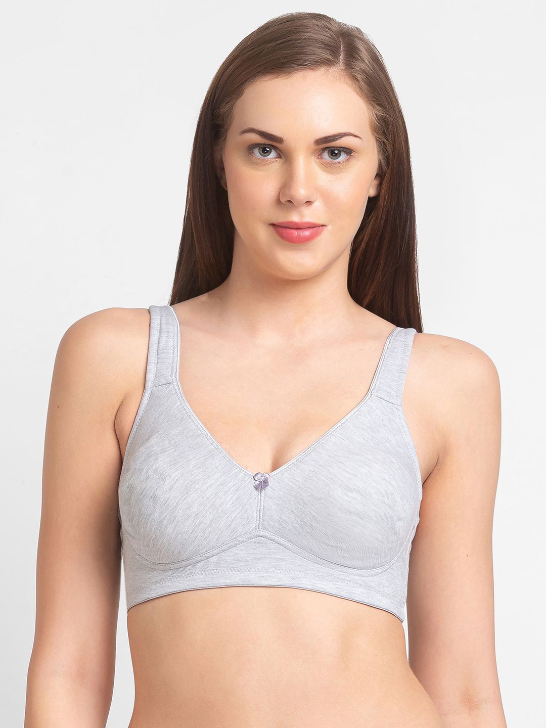 

Juliet Full Coverage Cotton Solid Bra, Grey