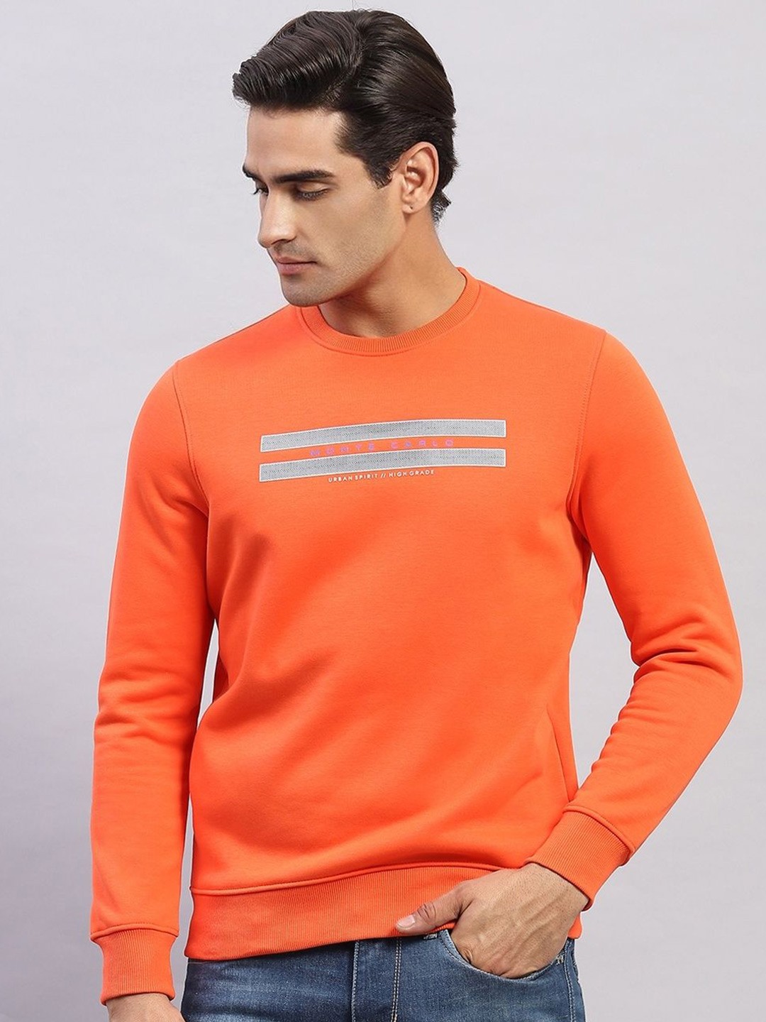

Monte Carlo Men Printed Sweatshirt, Orange