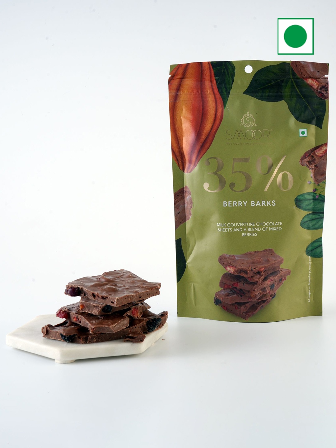 

SMOOR Berry Barks Chocolates - 90 g, Green