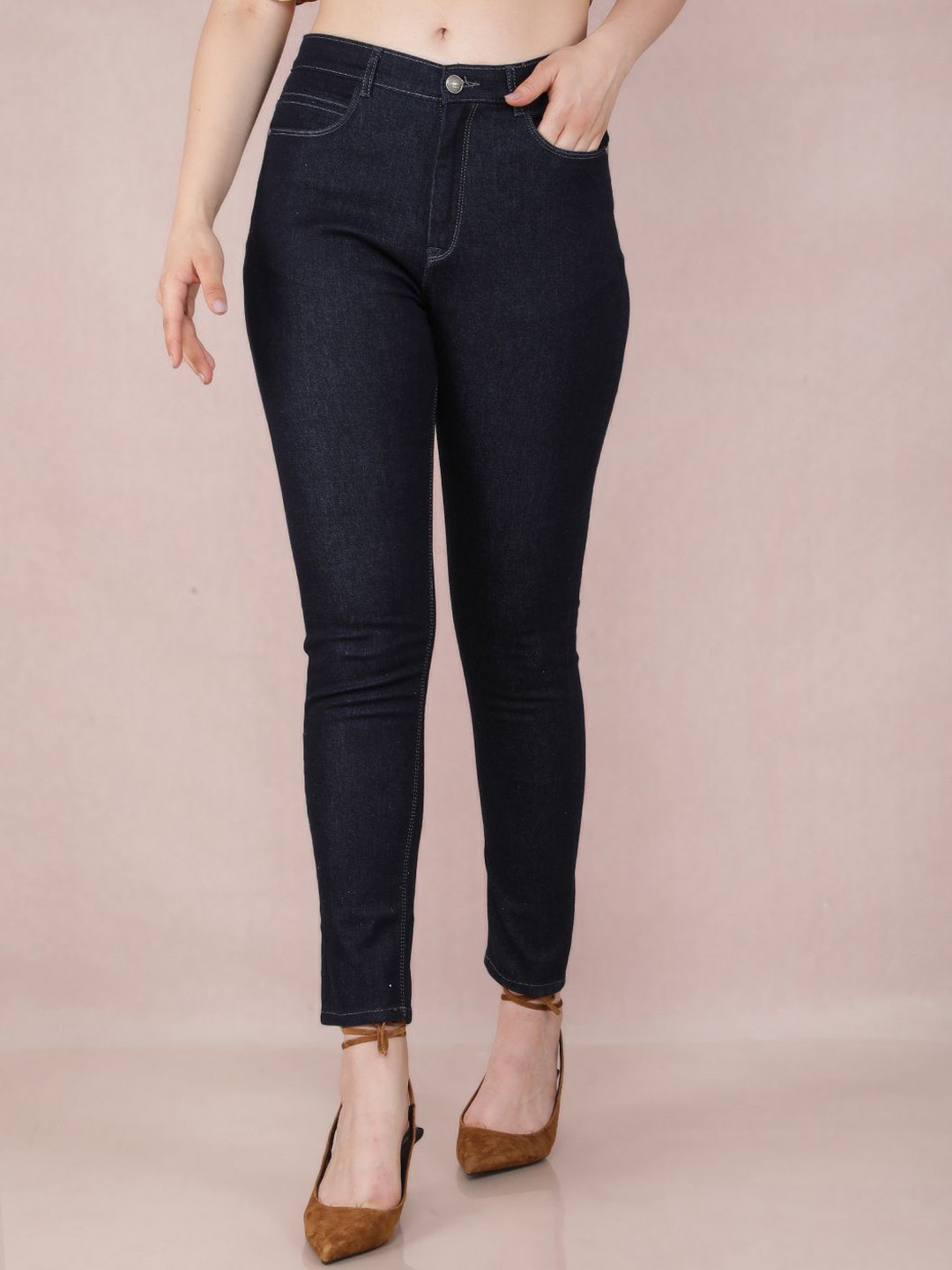 

Crimsoune Club Women Skinny Fit Stretchable Jeans, Navy blue