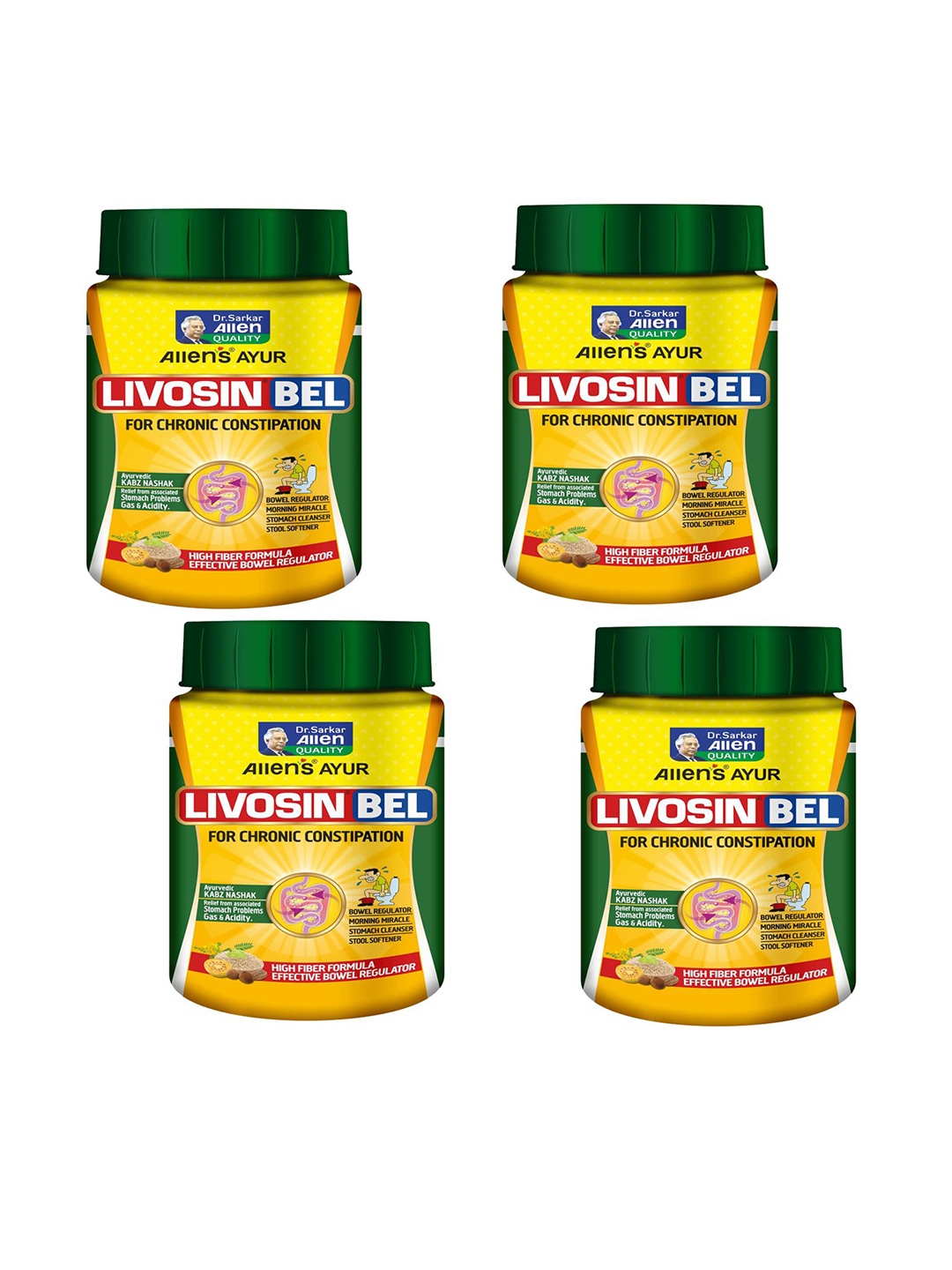 

ALLEN Set Of 4 Livosin Bel 100 g Each, Brown