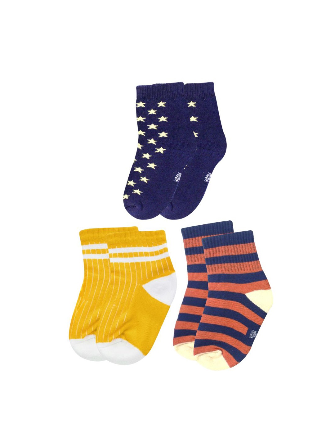 

BAESD Infants Pack Of 3 Striped Ankle Length Socks, Orange