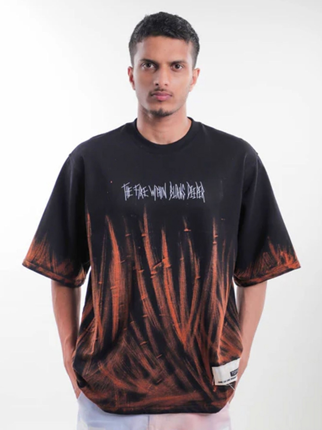 

TOFFLE Unisex Graphic Printed Oversized T-shirt, Black