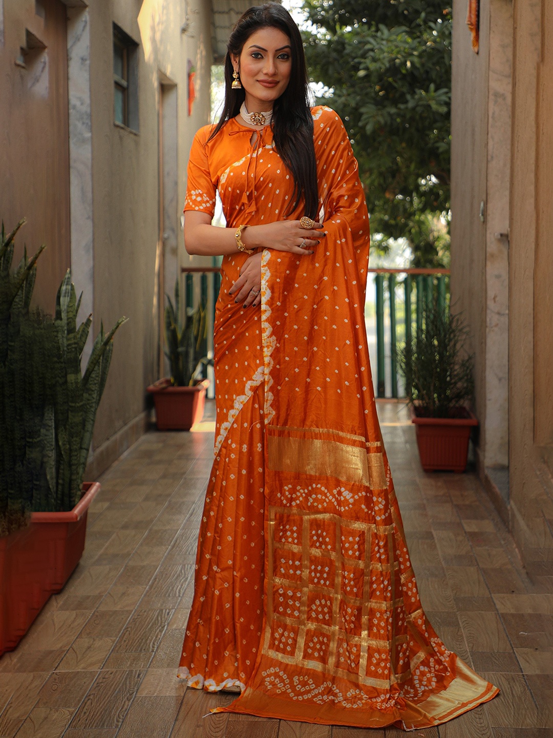 

Anaita Bandhani Pure Silk Bandhani Saree, Yellow
