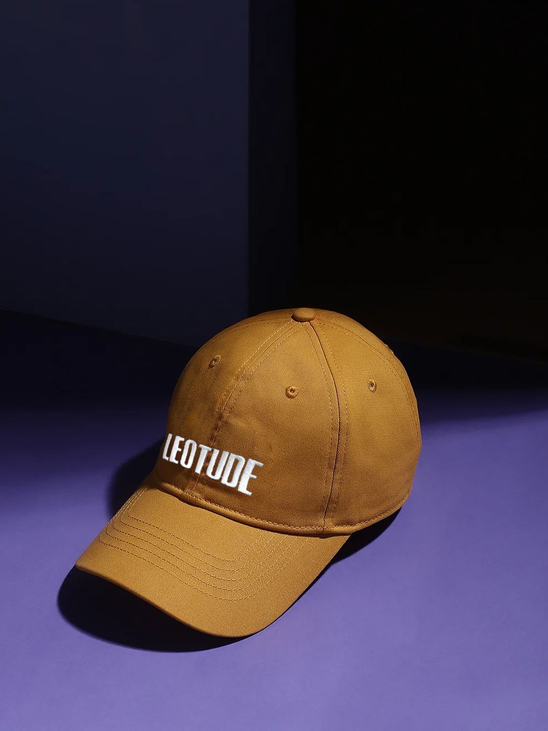 

Leotude Men Embroidered Baseball Cap, Mustard
