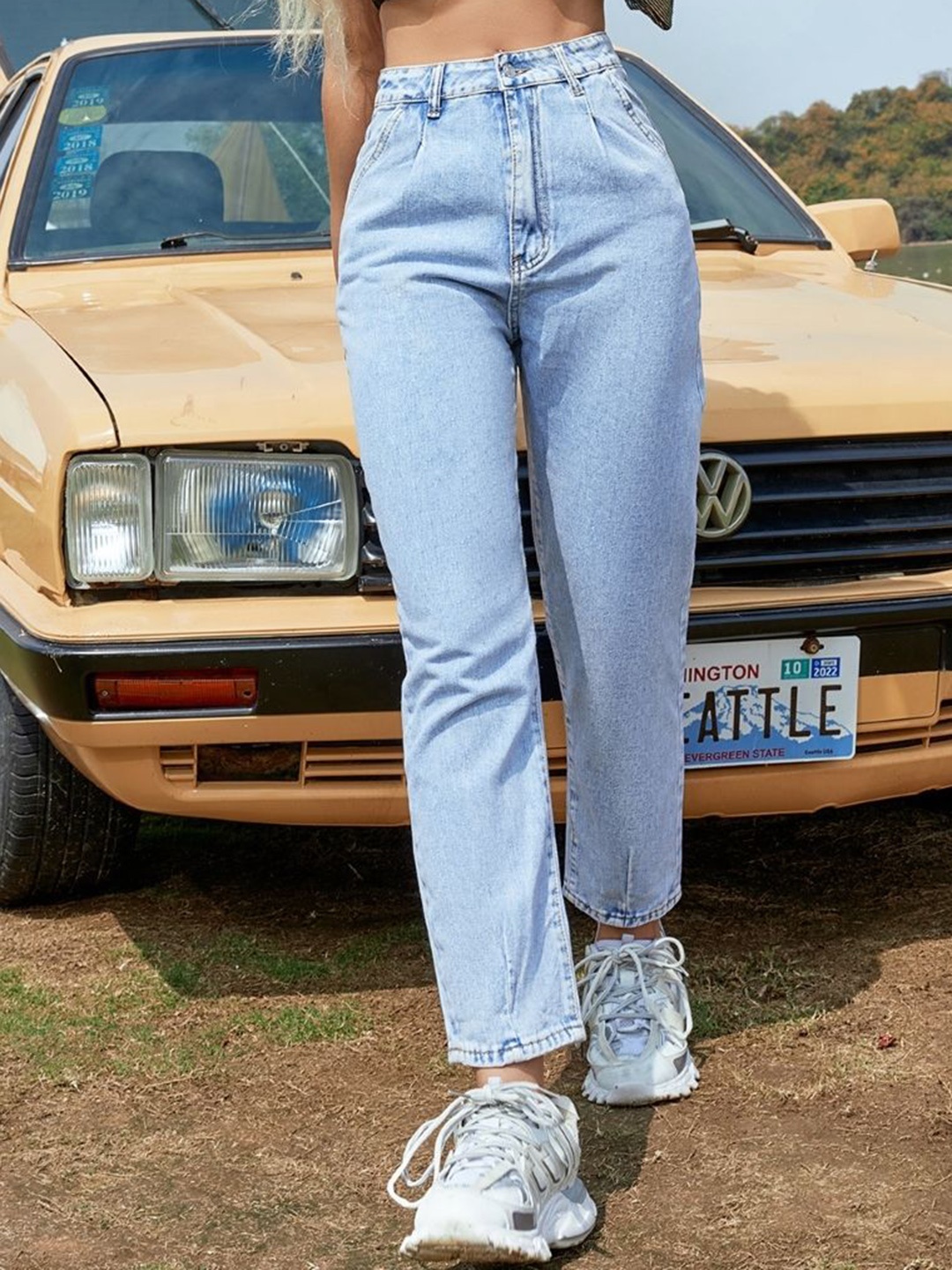 

KPOP Women Solid Regular Fit Original Trousers, Blue