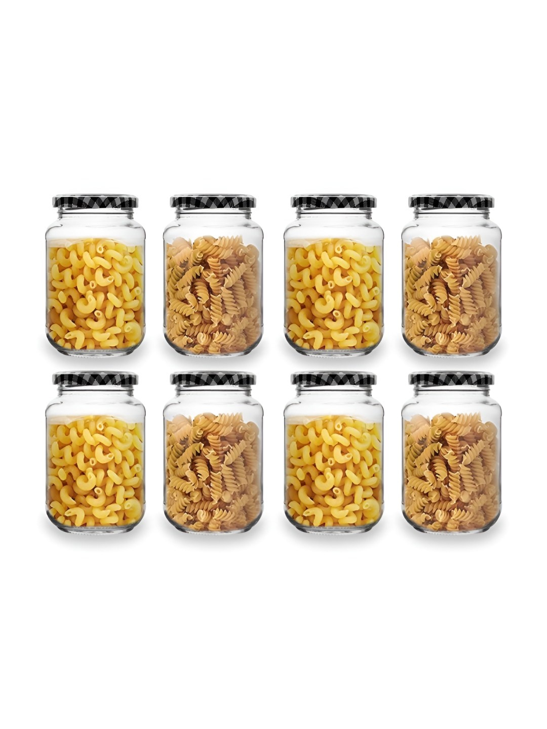 

CROCO JAR Piramal Transparent & Black 8 Pieces Glass Containers - 500 ml