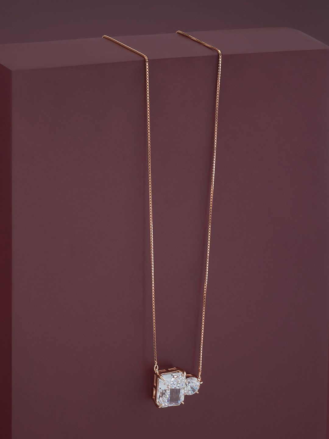 

Kushal's Fashion Jewellery 92.5 Pure Silver Gold-Plated Cubic Zirconia Studded Chain
