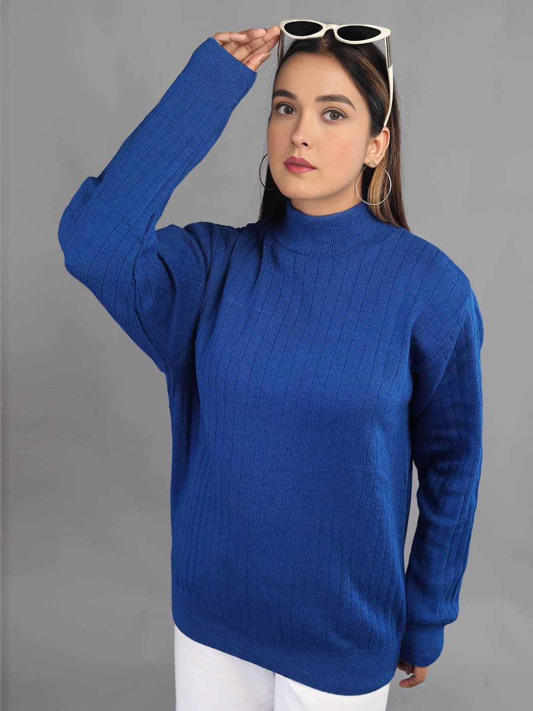 

TYSORT Women Woollen Pullover Sweater, Blue