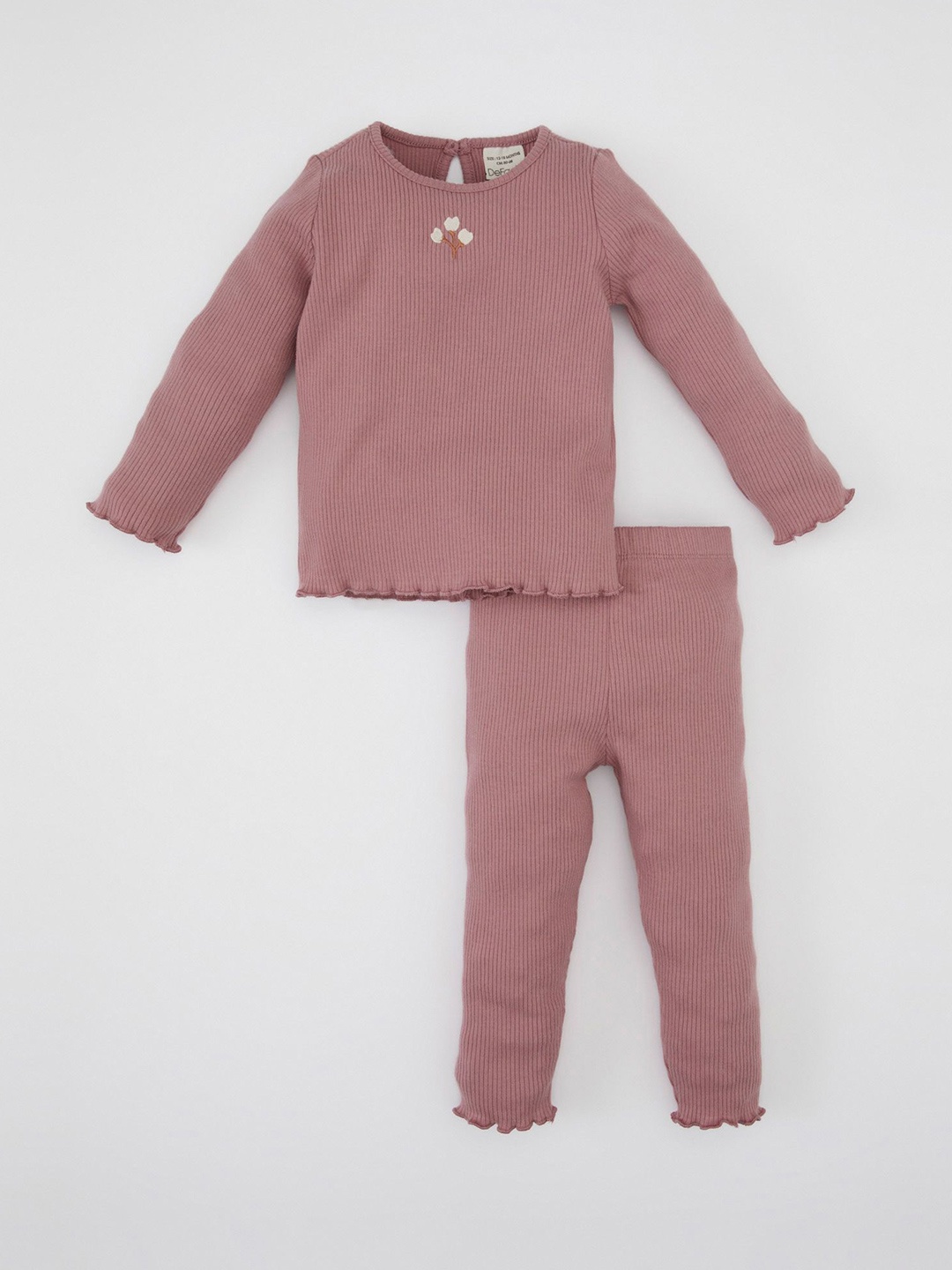 

DeFacto Girls Pure Cotton T-shirt with Trousers, Brown