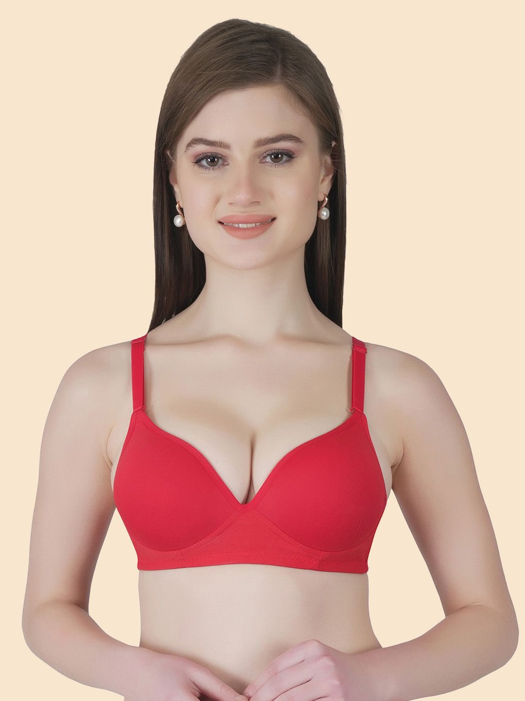 

Joomie Bra Medium Coverage Heavily Padded, Red