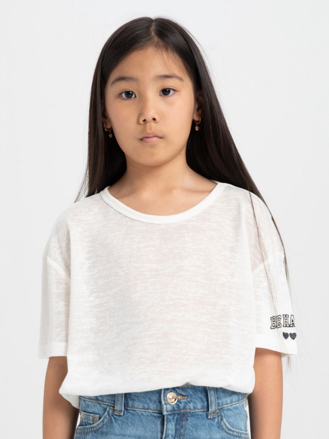 

DeFacto Girls Solid Round Neck T-shirt, White