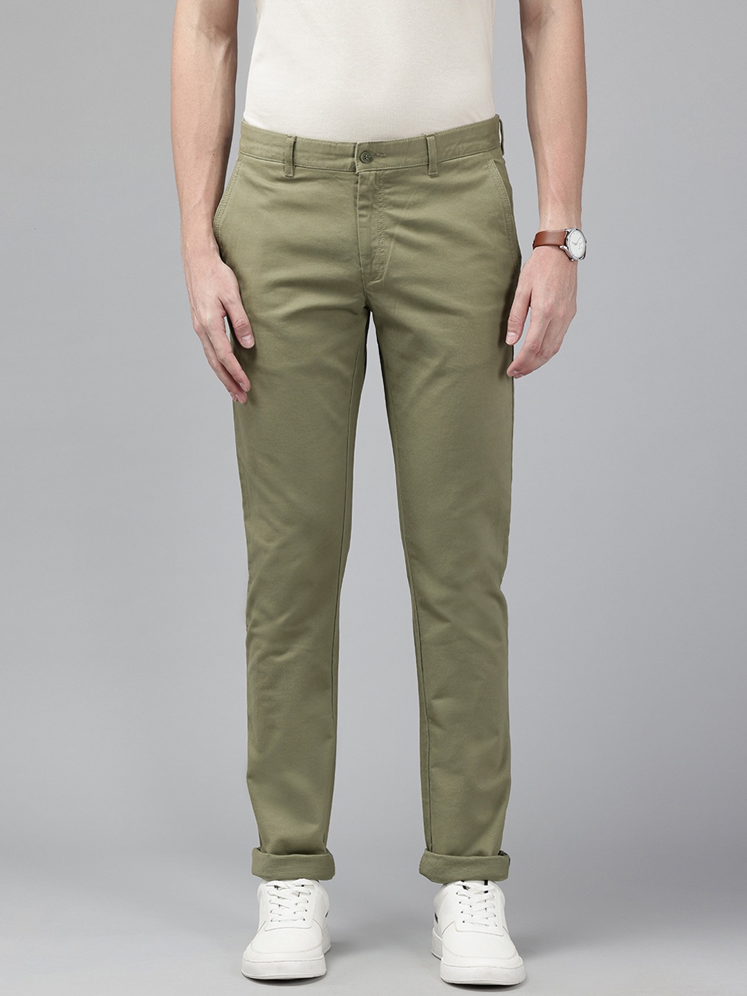 

Blackberrys Men Slim Fit Chinos, Olive