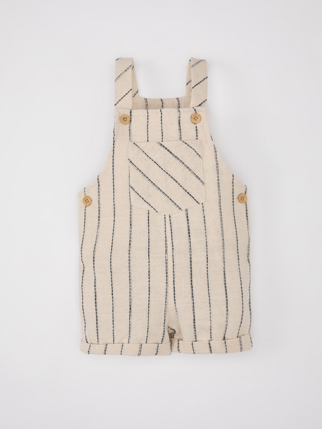 

DeFacto Boys Printed Cotton Dungaree, Beige