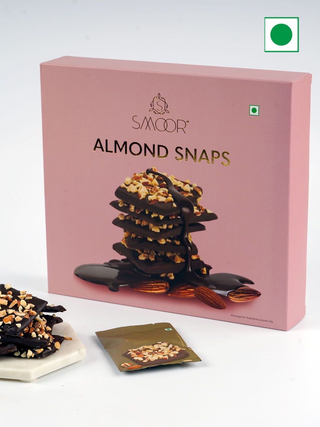 

SMOOR 18-Pcs Almond Snaps- 180G, Coffee brown