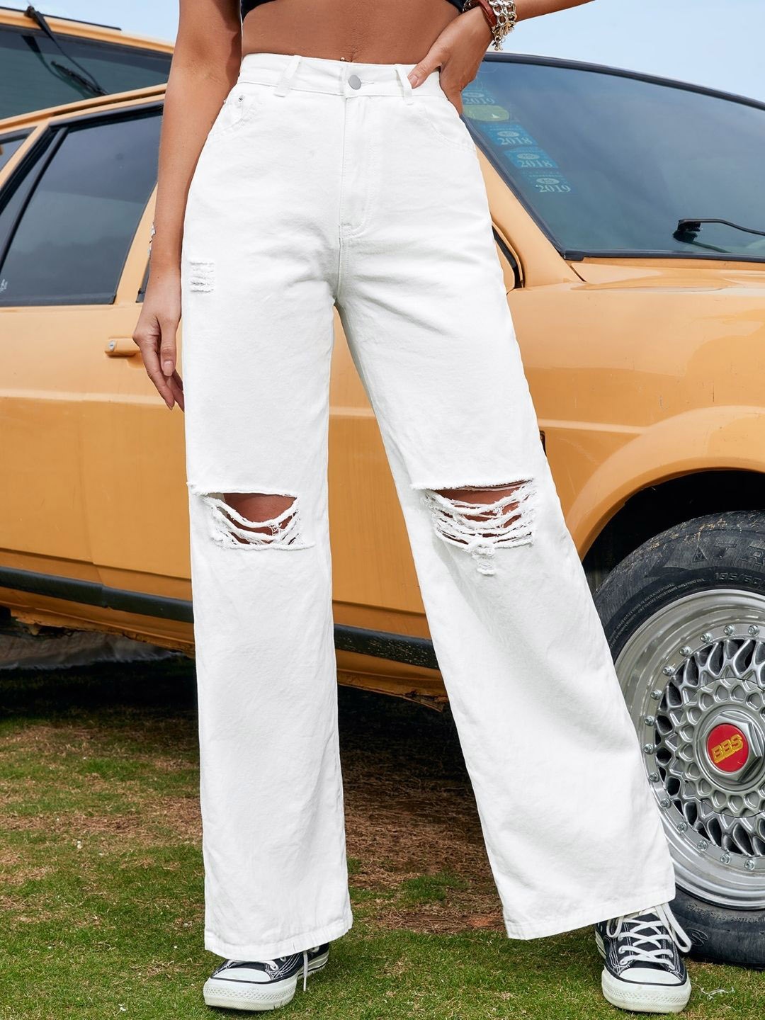 

KPOP Women Original Trousers, White