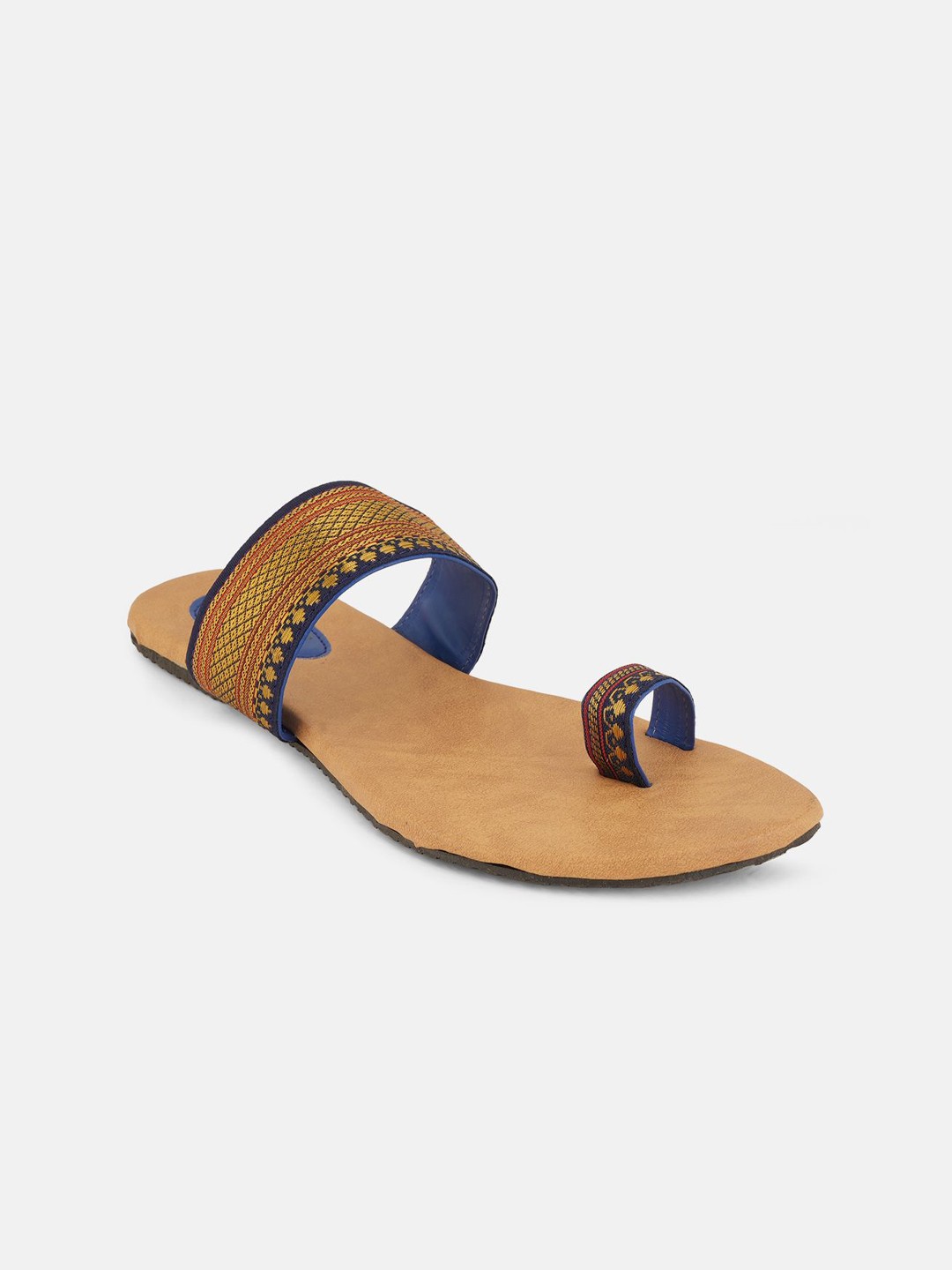 

AZORES Women Ethnic One Toe Flats, Blue