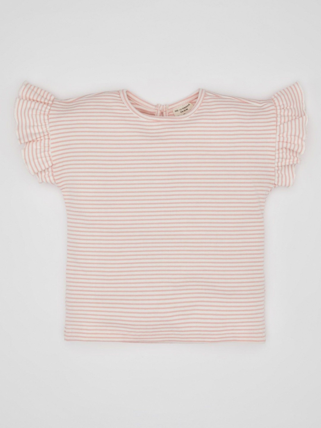 

DeFacto Girls Striped Round Neck Cotton T-shirt, Pink