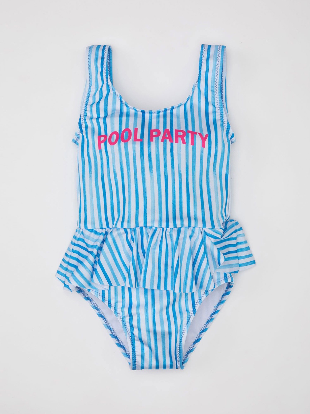 

DeFacto Girls Striped Swim Bodysuit, White