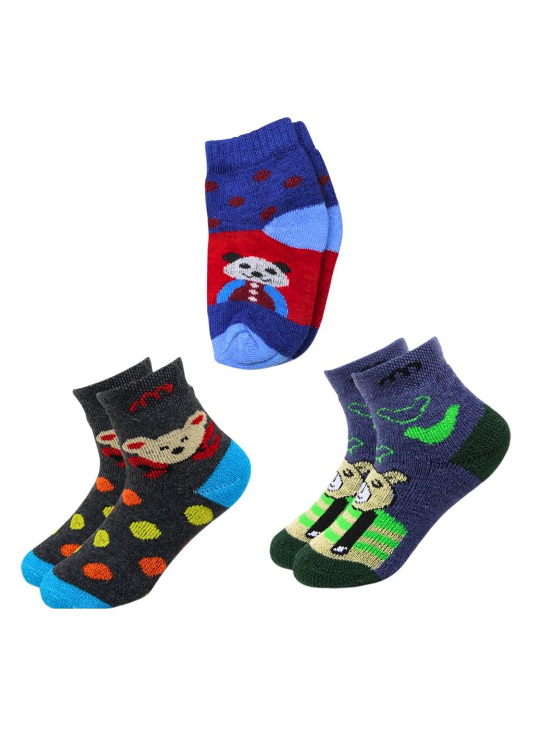 

BAESD Unisex Pack Of 3 Patterned Ankle Length Socks, Blue