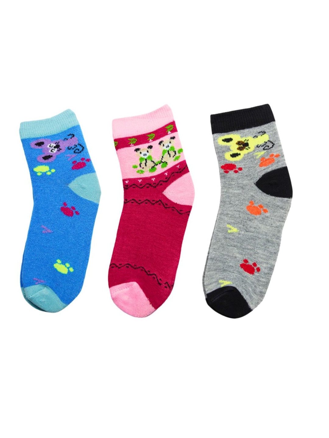 

BAESD Kids Pack Of 3 Patterned Ankle-Length Socks, Blue