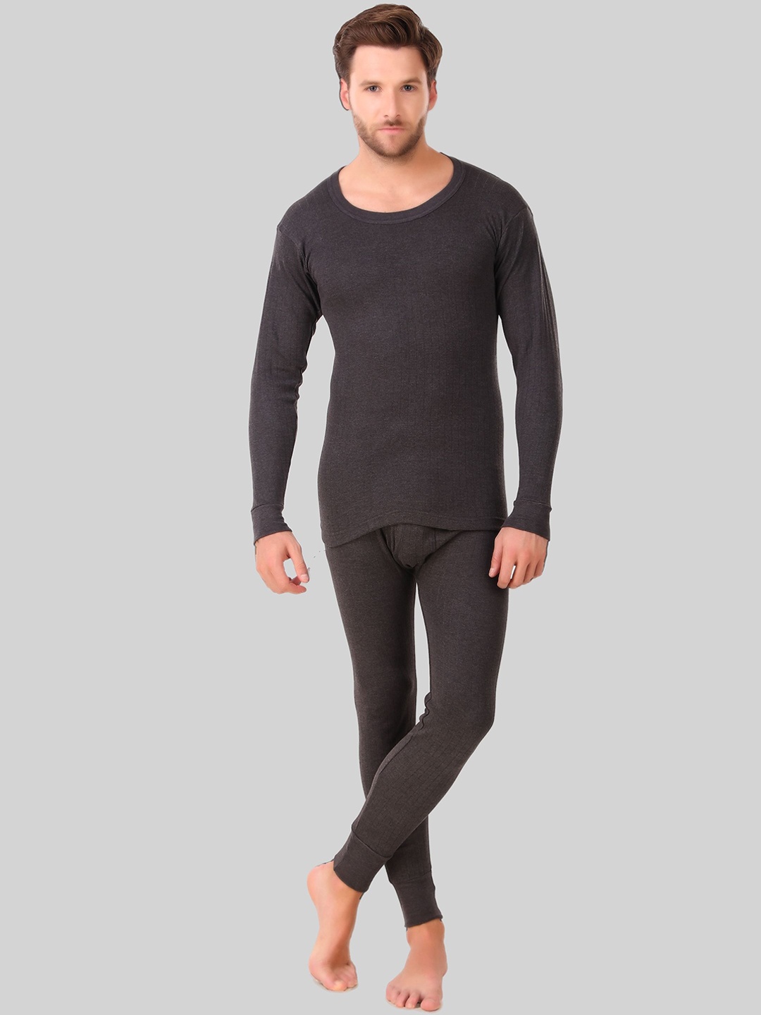

inner element Men Round Neck Thermal Set, Grey