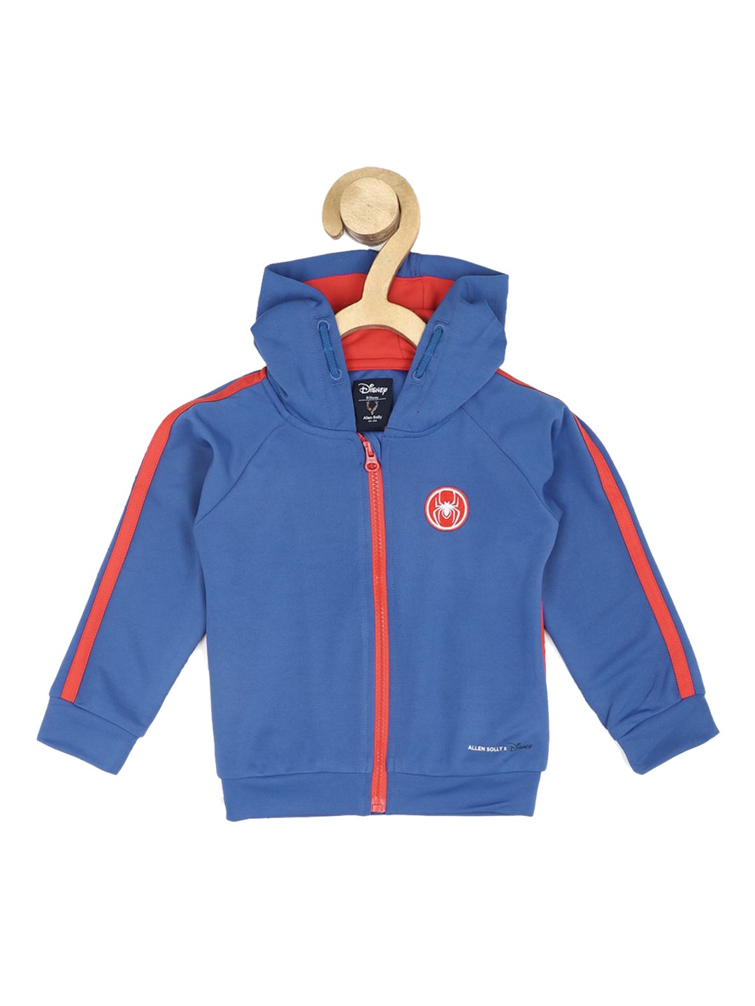 

Allen Solly Junior Boys Hooded Open Front Jacket with Patchwork, Blue