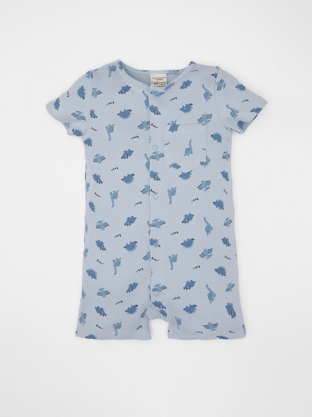 

DeFacto Boys Printed Pure Cotton Romper, Blue