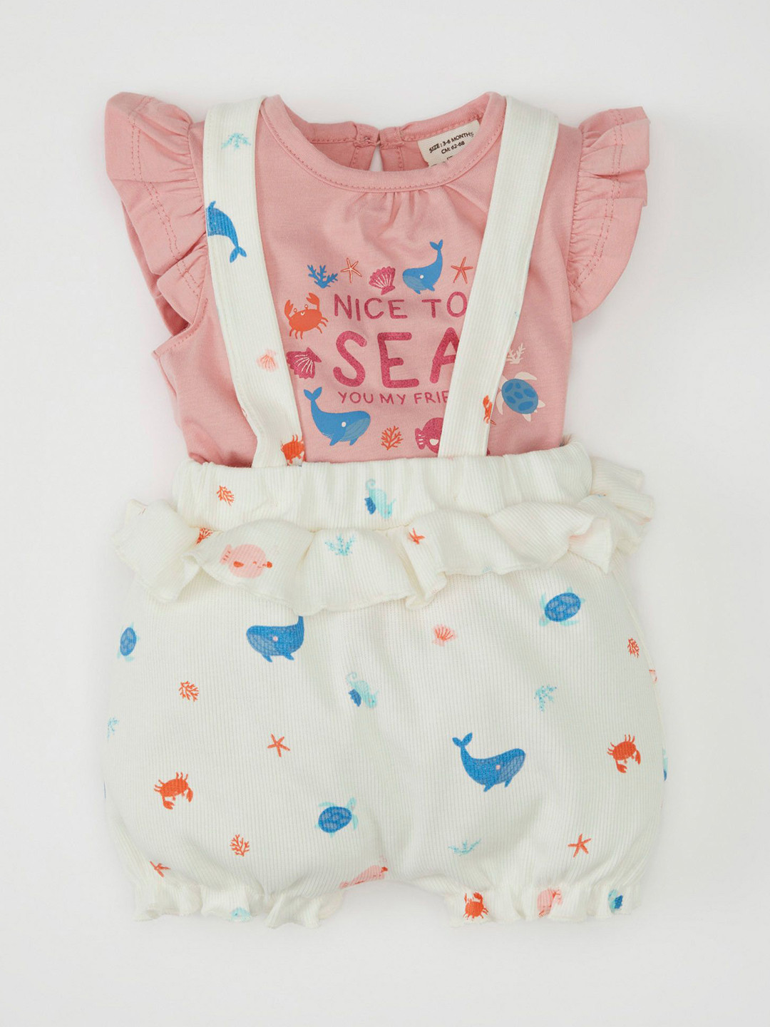 

DeFacto Girls Printed Sleeveless Top With Short, White