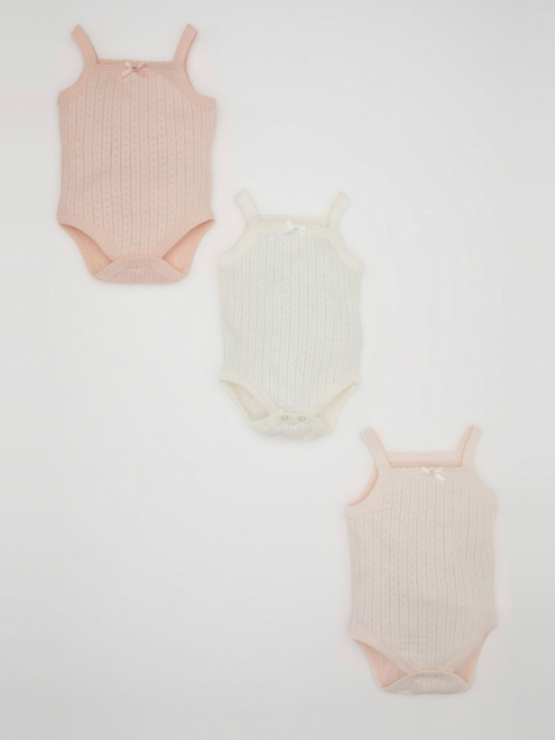 

DeFacto Girls Pack of 3 Sleeveless Cotton Rompers, Peach
