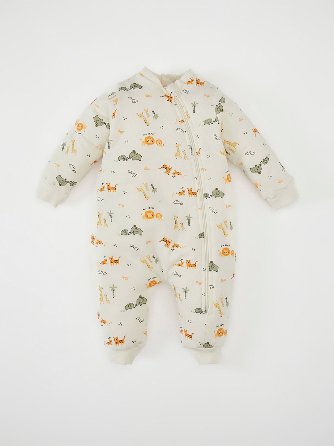 

DeFacto Boys Printed Pure Cotton Romper, White