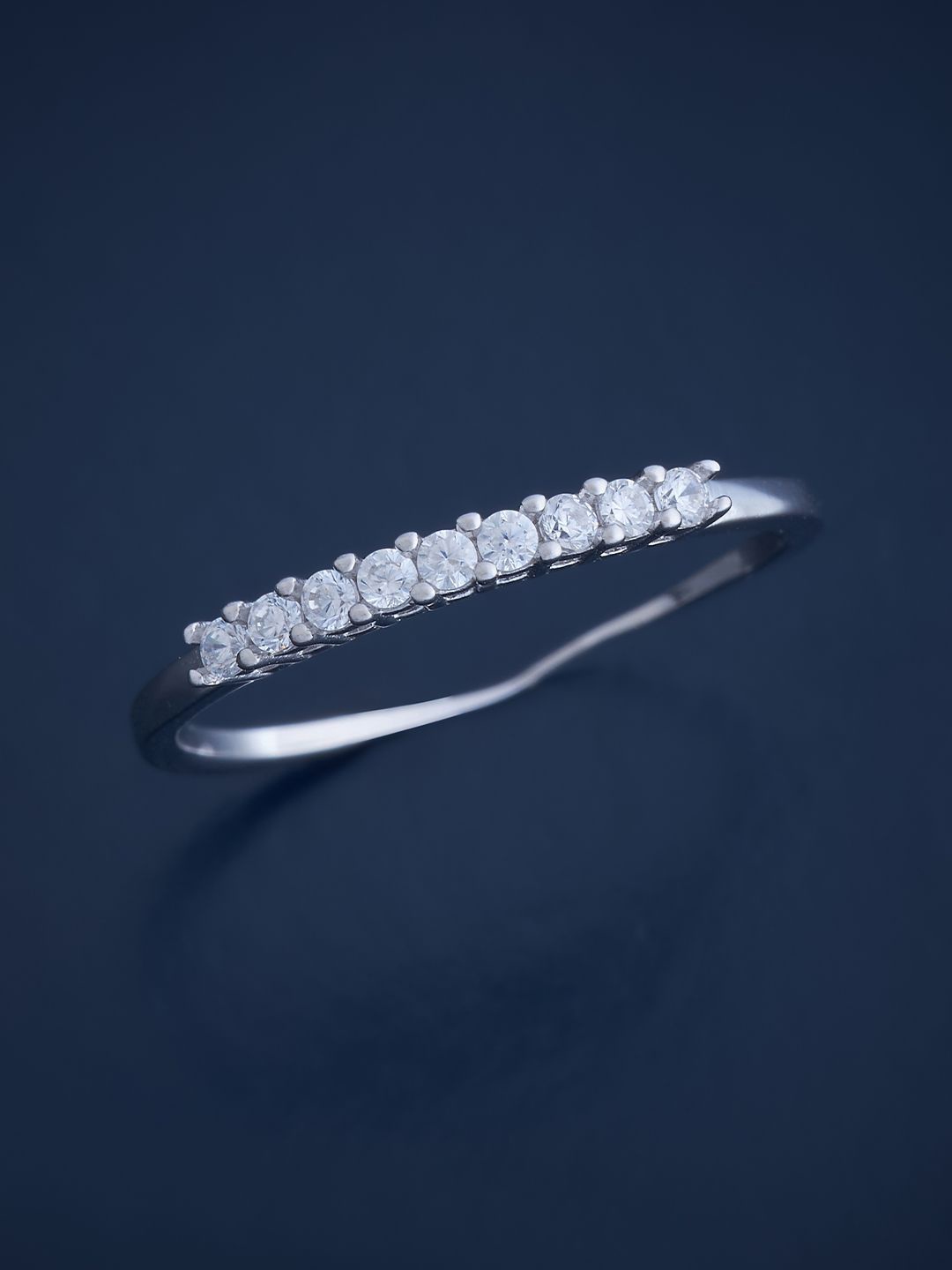 

Kushal's Fashion Jewellery Sterling Silver Cubic Zirconia Rhodium-Plated Finger Ring