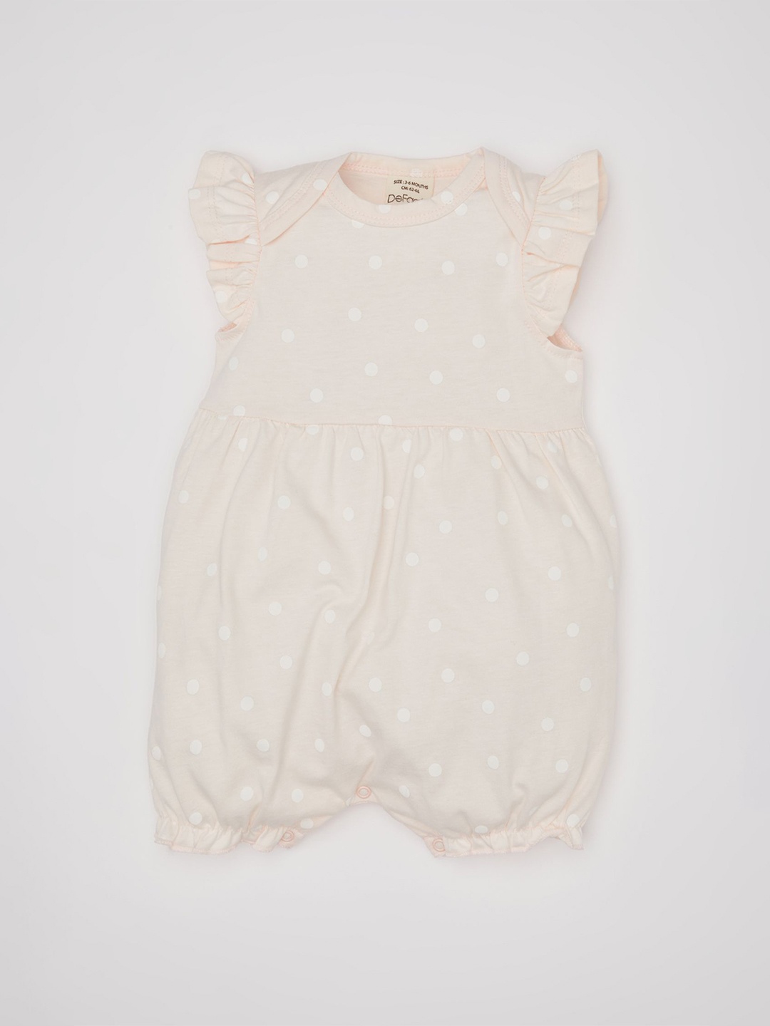 

DeFacto Girls Printed Pure Cotton Romper, Off white
