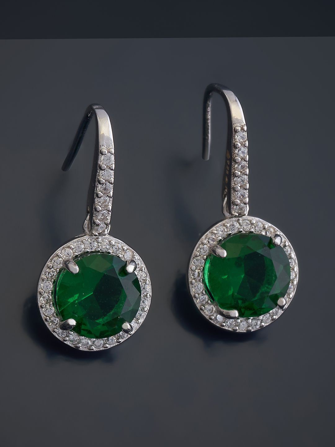 

Kushal's Fashion Jewellery Oval Half Hoop Earrings, Green