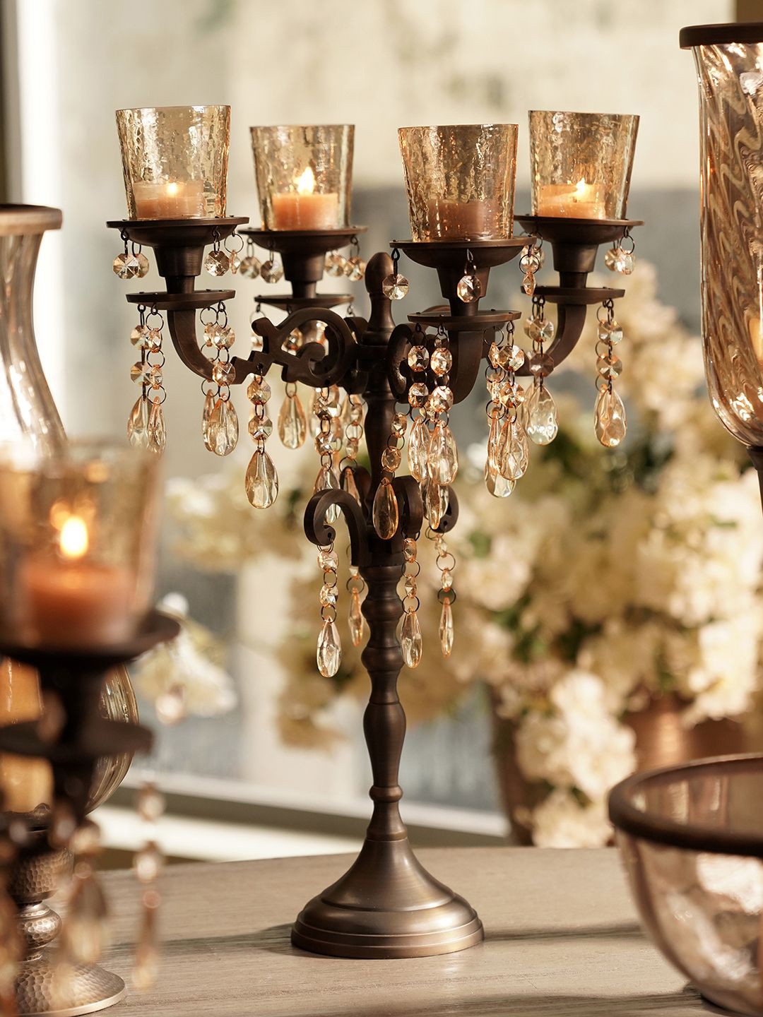 

Pure Home and Living Brown & Black 5 Arm Candle Holder