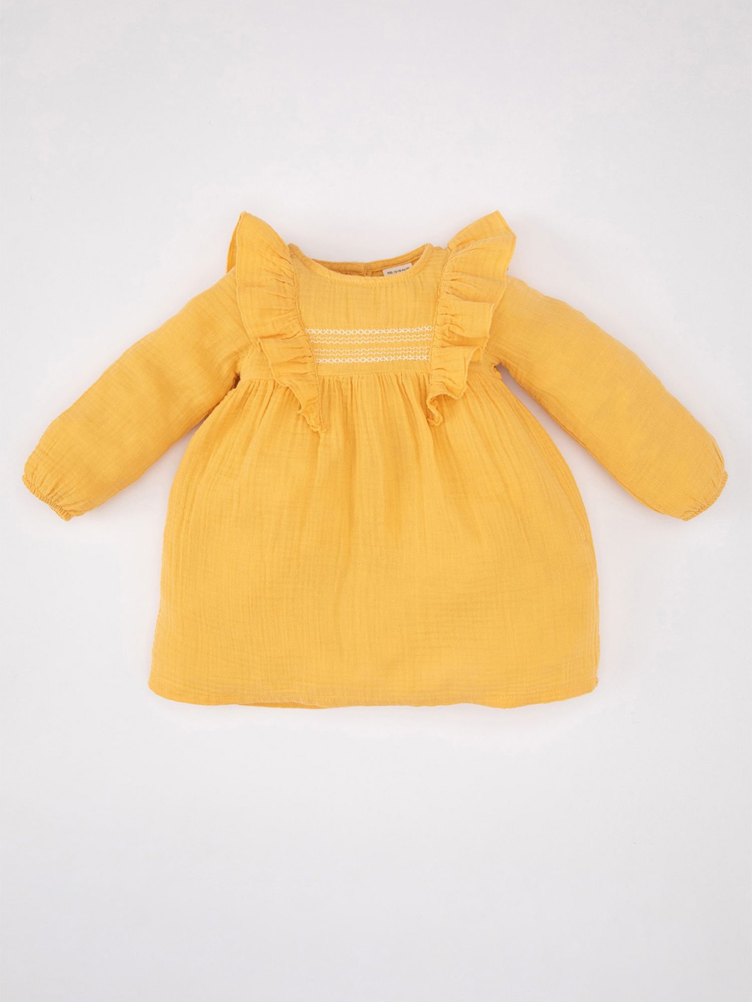 

DeFacto Girls A-Line Round Neck Dress, Yellow