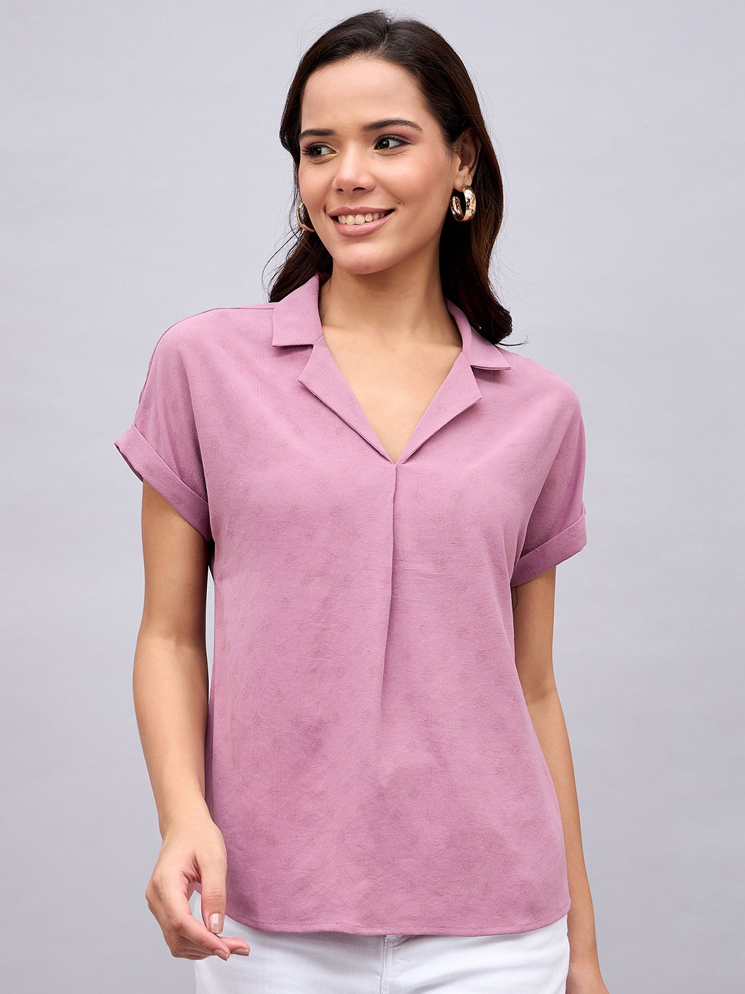 

STYLE BLUSH Women Solid Round Neck Top, Pink