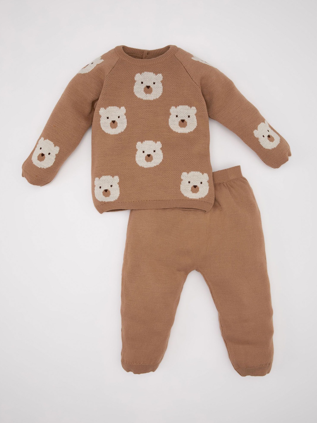 

DeFacto Boys Printed Acrylic T-shirt with Pyjamas, Brown